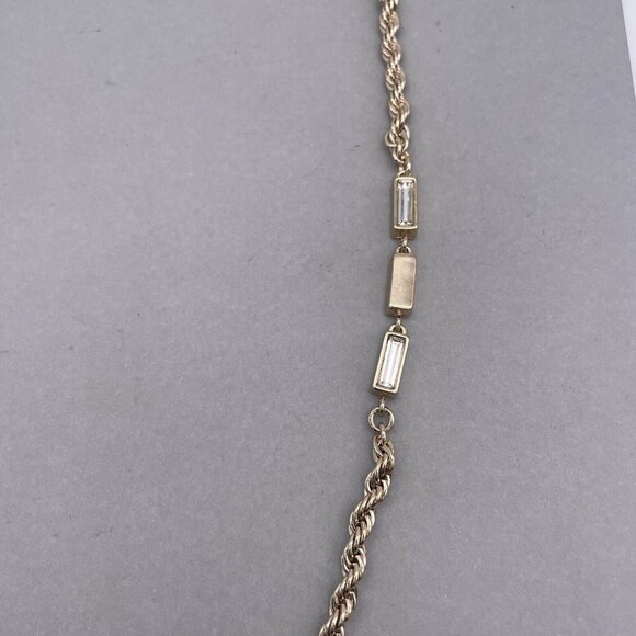 Banana Republic Station Crystal Rope Chain Necklace Gold-Tone 32 Inches - Picture 5 of 7